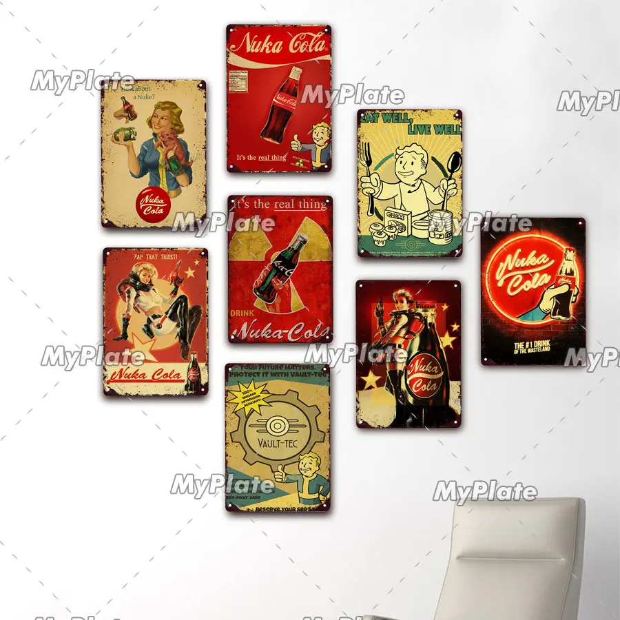 Nuka Cola винтажная Жестяная Табличка с надписью Настенный декор для бара клуба