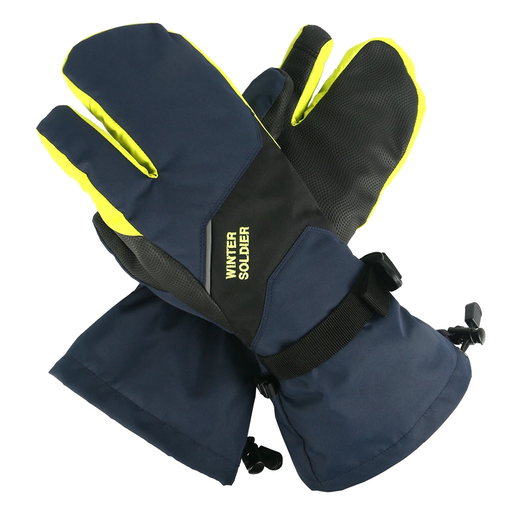 

Зимние лыжные перчатки с 3 пальцами для сенсорного экрана теплые мотоциклетные велосипедные водонепроницаемые перчатки для мужчин и женщи...