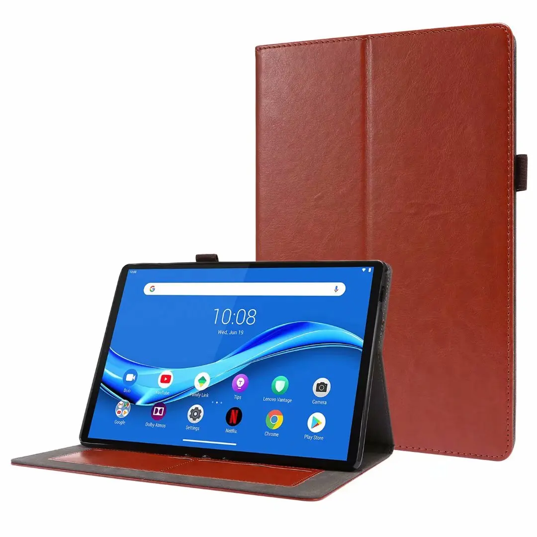 

Folding Folio PU Leather Case for Lenovo Tab M10 TB-X605F 2018 Release Tablet Stand Cover X505F/L 10.1 With Card Bag + Gift