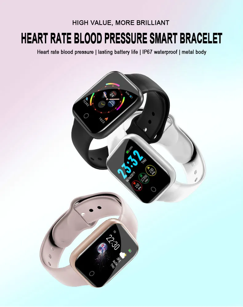

Y68 Pro Women Waterproof Smart Watch Bluetooth Alloy Dial Sports clock Heart Rate Monitor Fitness Tracker Gifts For The New Year