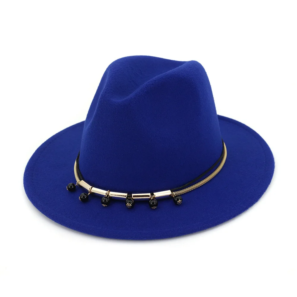 

ZLD Autumn and winter winter wide hat shallow top fedora hat men with belt jazz hat retro hat ladies hat gentleman elegant