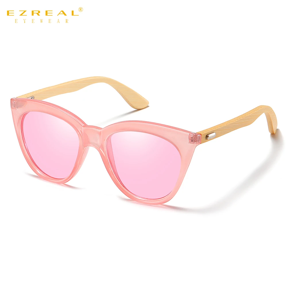 Модные деревянные солнцезащитные очки женские кошачий глаз в стиле ретро купите