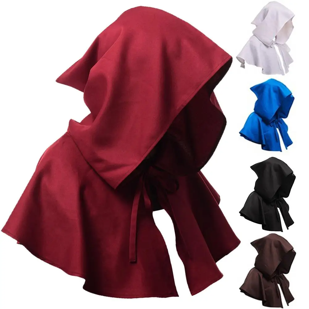 Забавные игрушки на Хэллоуин унисекс средневековая Короткая шаль с капюшоном