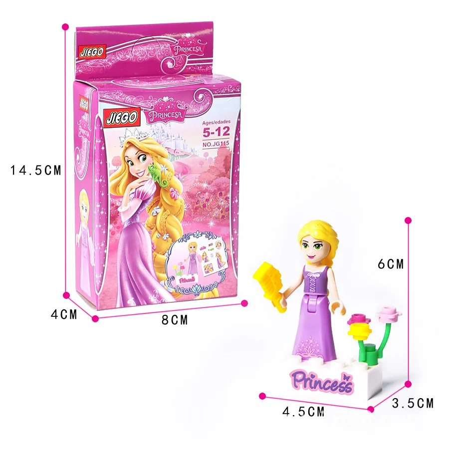 16 шт. новые LegoINGlys девушка друзья Сказка Принцесса Минифигурка модель