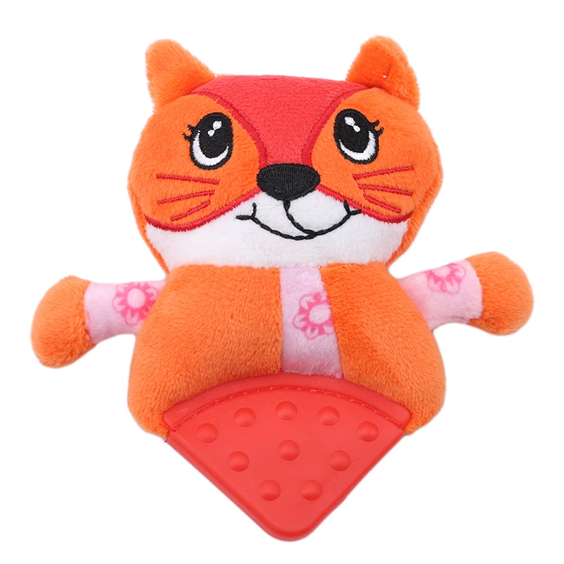 

1Pcs Lovely Animal Model Hand Bells Rattles Kids Baby Handle Circle Teether Developmental Toys Handy Baby Comforting Plush Toy