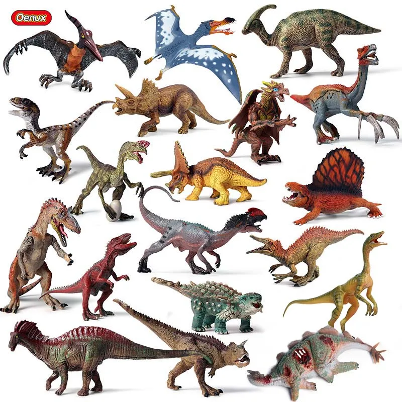 Oenux достаринный дикарь Юрского Периода Динозавры фигурки T-Rex pterodacktyl Велоцираптор Модель Фигурки Коллекция детская игрушка