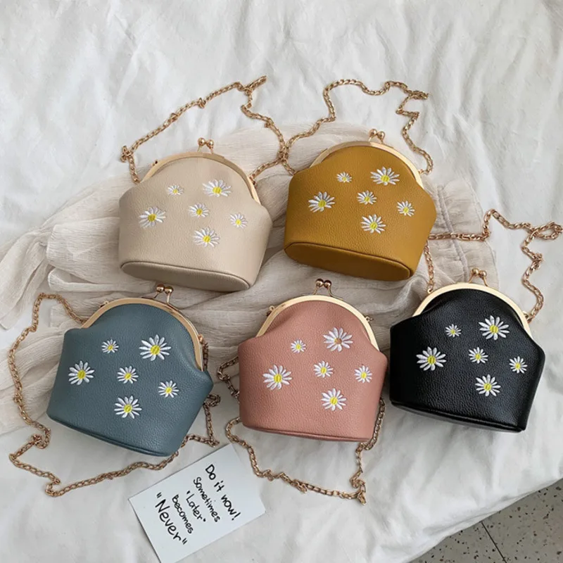 

Female Flowers Pu Leather Crossbody Bags For Women 2021 Solid Shoulder Messenger Bag Ladies Hand Sling Luxury Handbags Designer