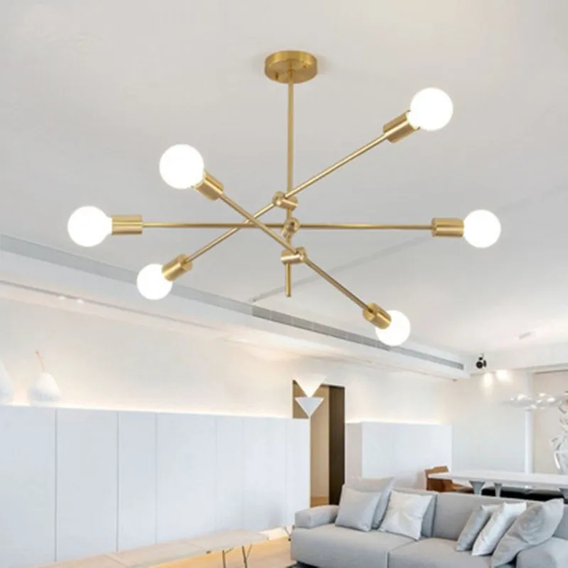 Скандинавская люстра из кованого железа постмодерн гальваническое покрытие