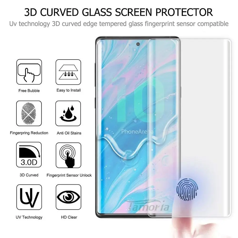 10D UV Nano Liquid Tempered Glass for Samsung Galaxy S7 EDGE S8 S9 S10 PLUS Note 8 9 10 Pro Full Coverage Screen Protector |