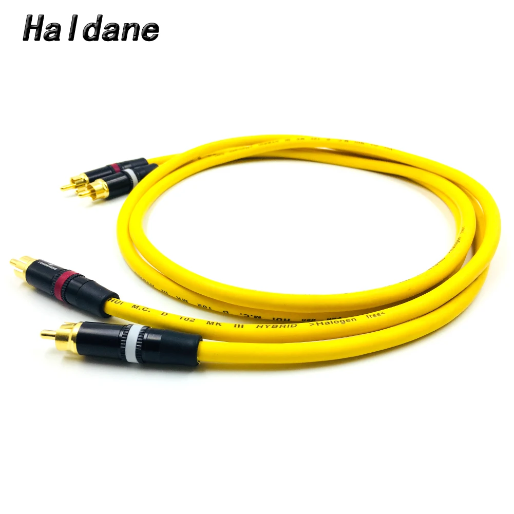 

Haldane Pair RCA Reference Interconnect Cable 2 RCA to 2 RCA Audio Cable with VDH Van Den Hul 102 MK III Cable