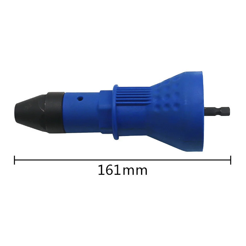 

Household Tools Riveter Adapter Insert Nut Convertible Nozzle Hand Power Electric Drill Tool Blue