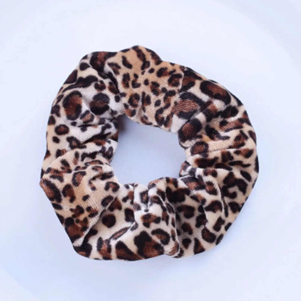 Слоновая кость Леопардовые Женские аксессуары для волос, Женский Галстук для волос, полосатые женские резинки для волос, конский хвост, Женский держатель для волос, аксессуары для волос - Цвет: Слоновая кость
