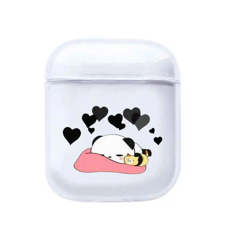 I201205 Чехол s для Airpods с милой пандой, окрашенный прозрачный мягкий силиконовый чехол s для AirPods 1/2 чехол, защитный чехол, беспроводной чехол для наушников - Цвет: I201205