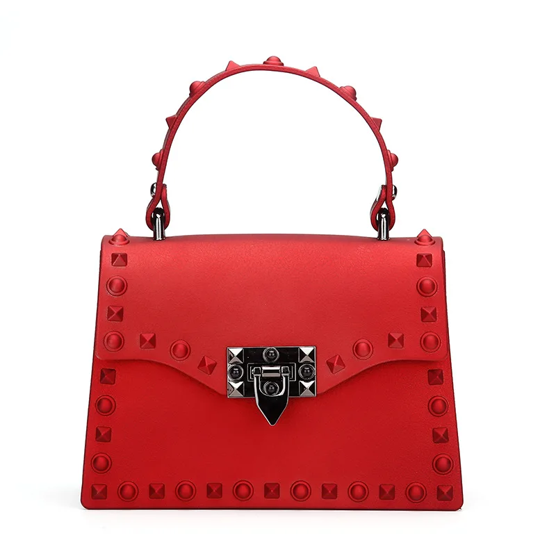 

2021pvc Jelly Bag Flow Colored Diamond Rivet Portable Single-shoulder Diagonal Bag Dropshipping Designer Handbags
