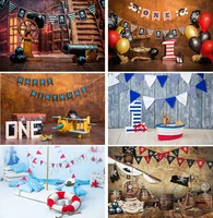 1st birthday party backdrops pirate ship cannon plane pilot skeleton baby shower photography background photo studio decor props