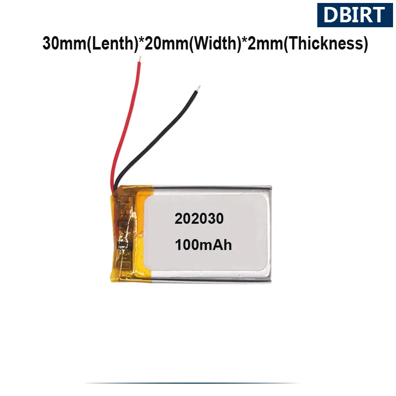 

Ultrathin 202030 022030 100mAh Battery For Toys Car Dvr Video Recorder Bluetooth Earphone Speaker Mini-device