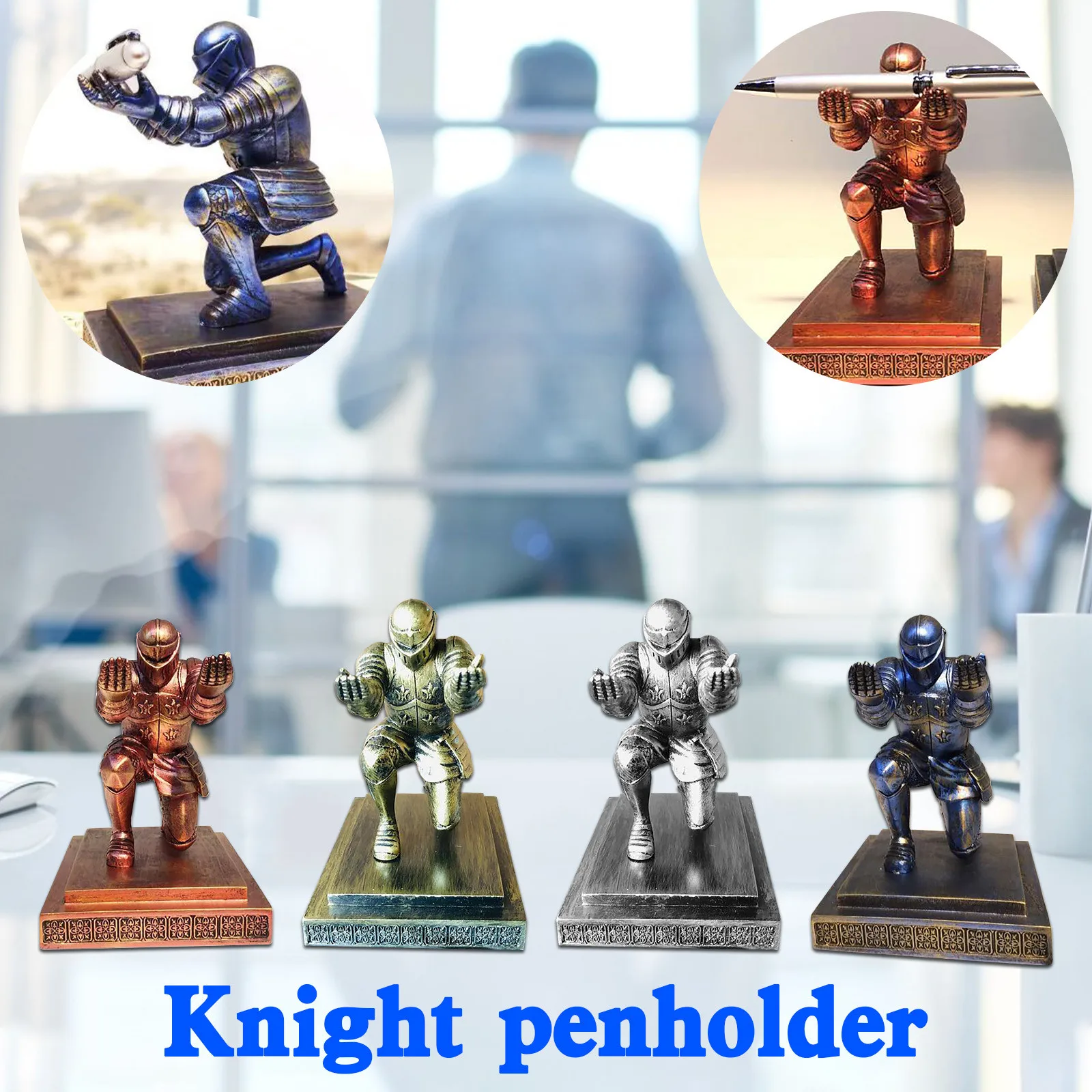 

Executive Knight Character Pen Holder With Pen Desk Office Storage Rack