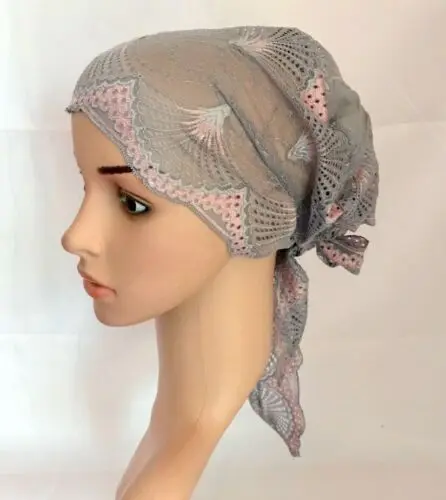 36 Gray Purple Pink Flower Women Muslim Inner Cap Lace Head Wrap Cover Scarf Islamic Headwear Bonnet Hat Skullies Beanies Hair Loss Fashion - Цвет: 36 Gray Purple Pink