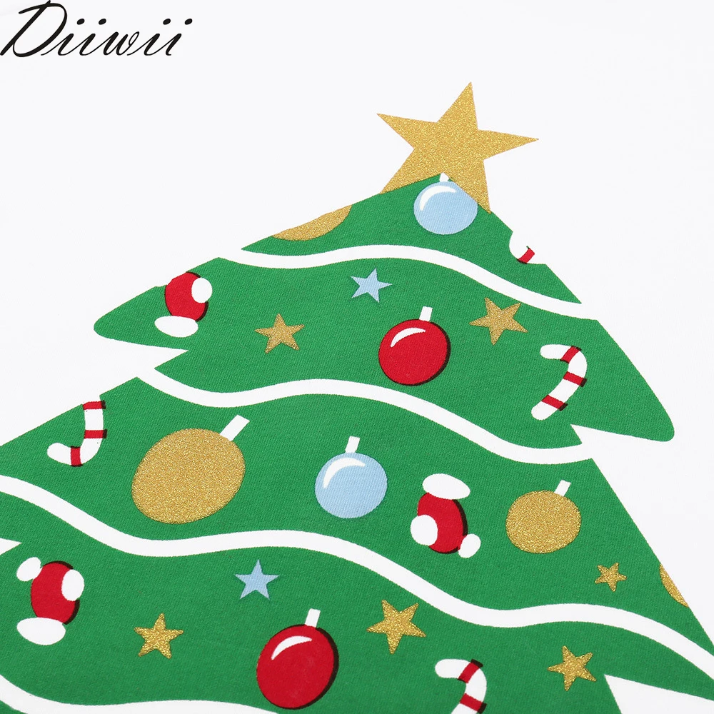 

DiiWii Hot Style Christmas Tree Printed Christmas Dress Family Pajama Parent Child