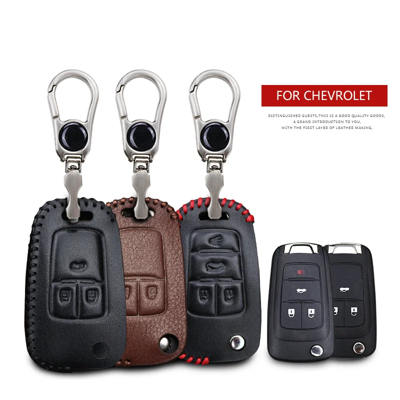 Кожаный чехол для автомобильного ключа Chevrolet Aveo Captiva Epica Lacetti Cruze Tahoe Onix Silverado брелок