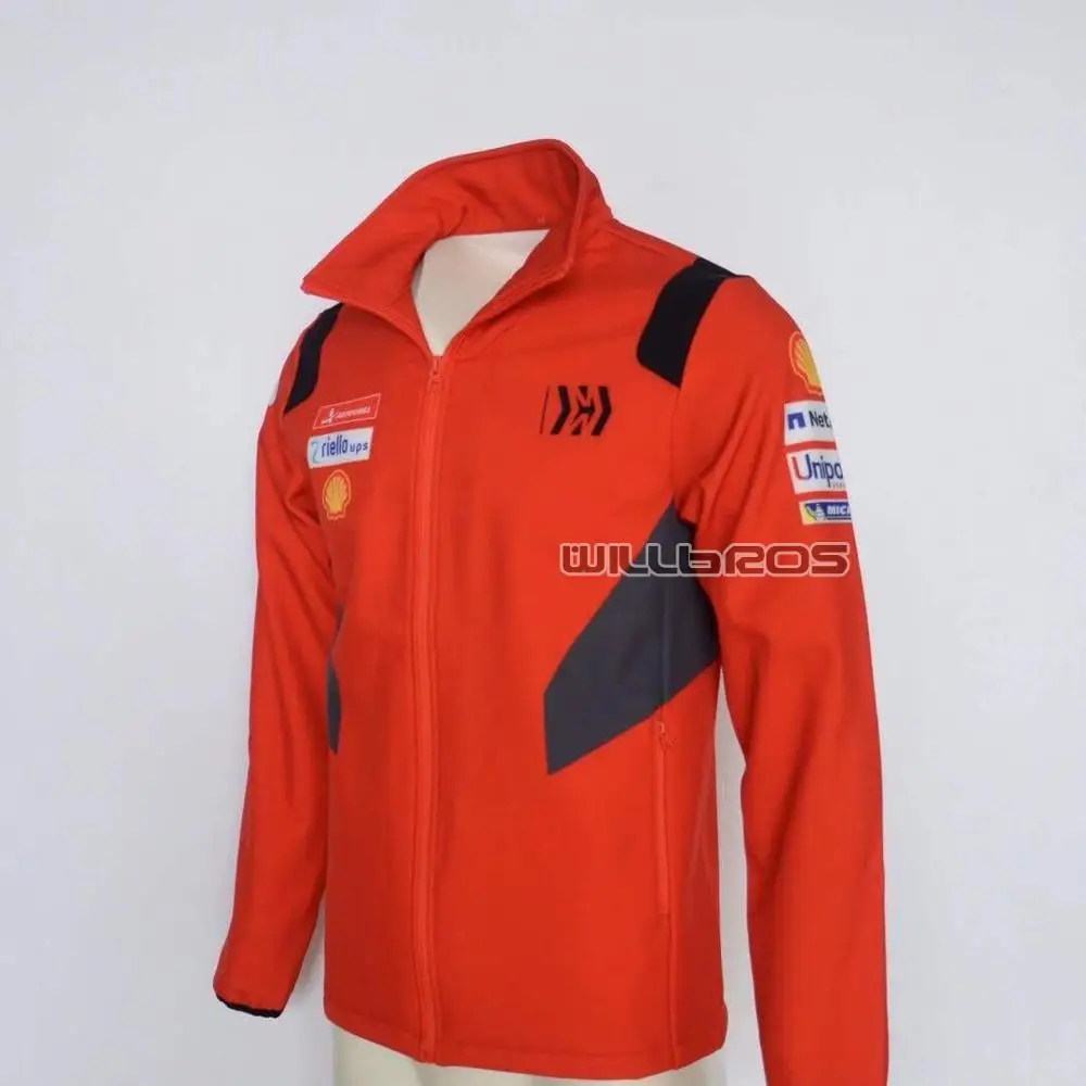 

Free Shipping Motocross Motorbiek Winter Sweatshirt Keep Warm Hoodie For Ducati Full Zip Fleece Classic Red Jacket