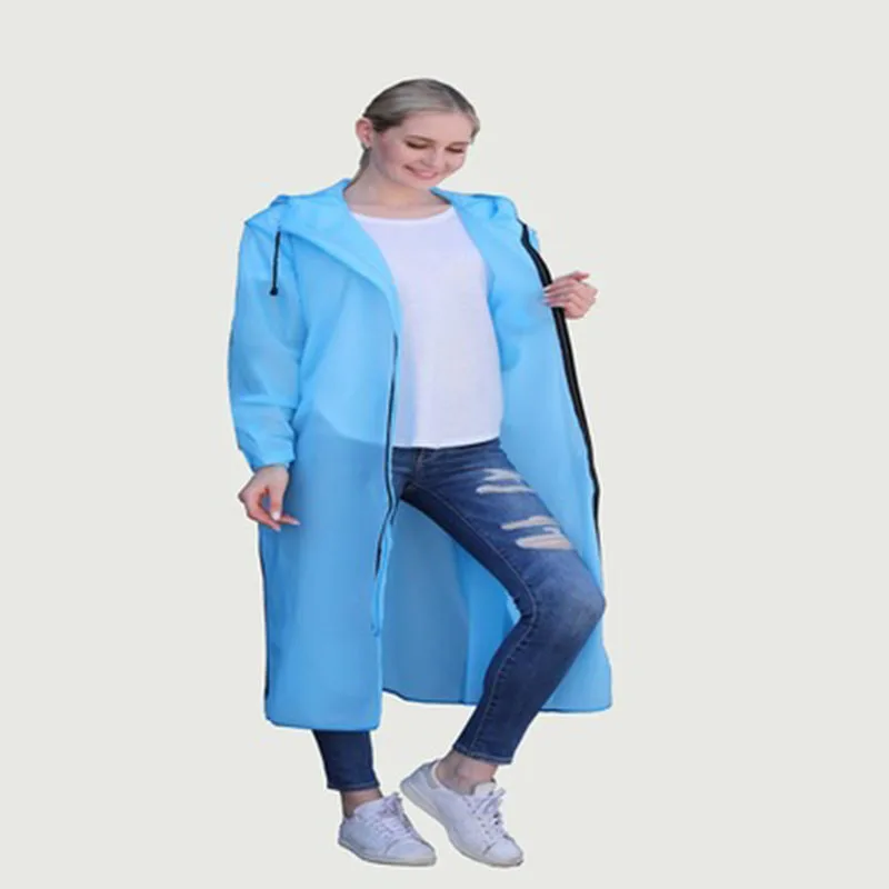 

Hooded Rain Poncho Waterproof Windbreaker Women Raincoat Men Black Rain Clothes Covers EVA Rain Jacket Coats Motorcycle Rainwear