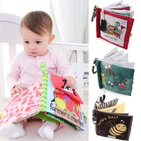 crinkle black and white baby books toys fabric babys first soft activity cloth books early educational baby stroller toys gifts