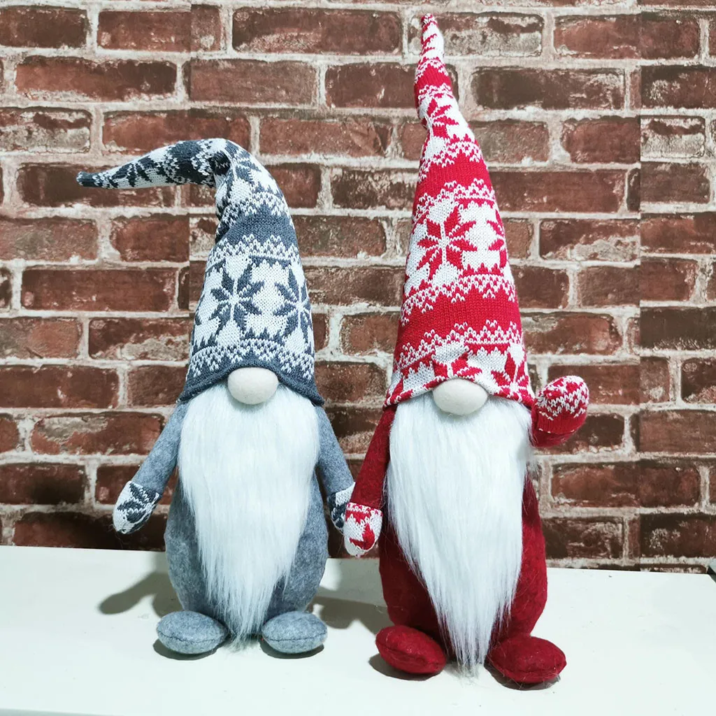 

Christmas Decoration Gifts Navidad Faceless Doll Forest Elder Ornaments Knitted Plush Santa Dolls Handmade Holiday Toy