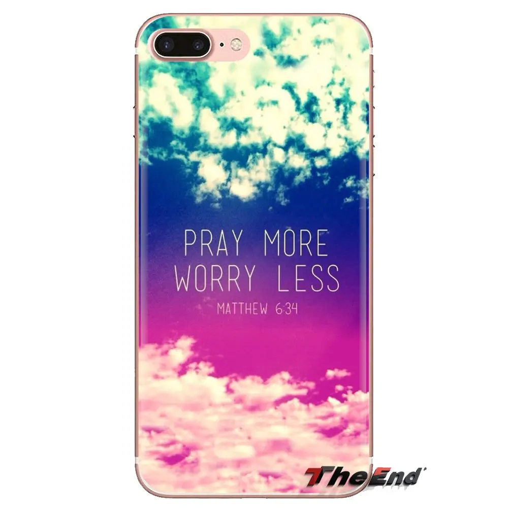 Молитесь больше Библейский стих мягкий прозрачный чехол для LG Spirit Motorola Moto X4 E4 E5 G5