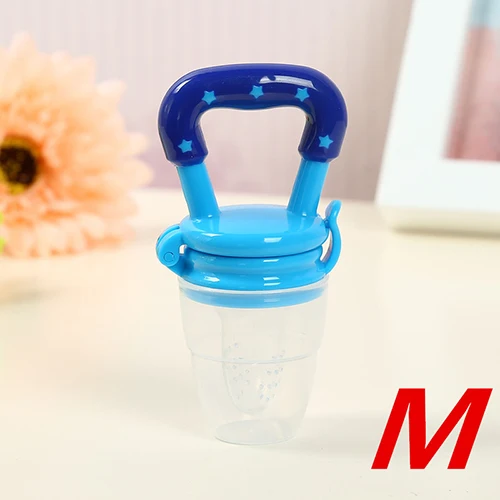 Blue M 1 шт., детский Безопасный инструмент для кормления молоком и фруктами, Безопасный инструмент для соски, Прорезыватель для зубов, соска AU, уход за полостью рта, забавные игрушки - Цвет: Blue M