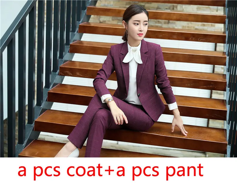 wind coat top pant IZICFLY, женские брюки, костюмы с блейзером, куртка, элегантный, тонкий, Деловой, ансамбль, Femme, 2 шт., Pantalon Veste, задний, офисная одежда - Цвет: wind coat top pant