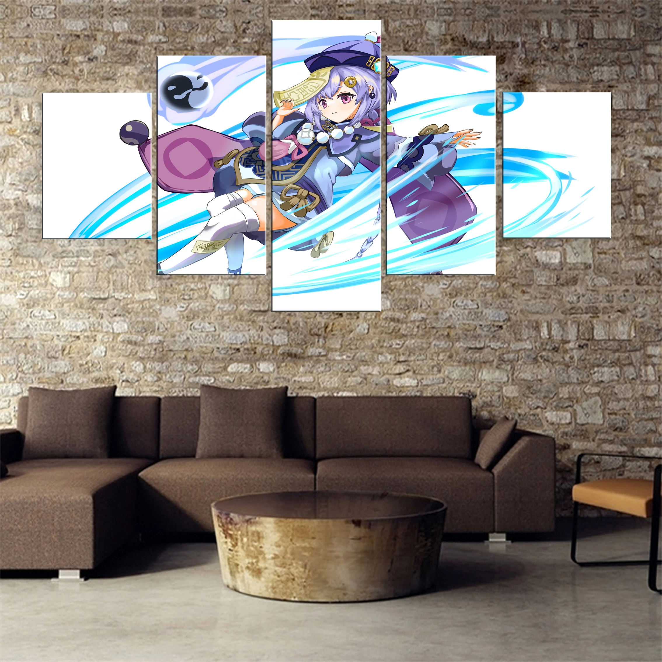 

Genshin Impact Game 5 Pieces Canvas Paintings Modern Oil Decor Picture Wall Home Room Framework Art Decoration Modular