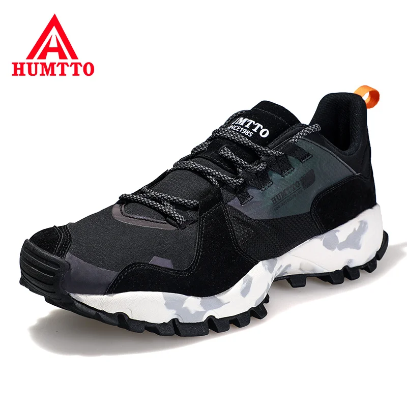 HUMTTO Camping Hiking Shoes Men Breathable Non-slip Hunting Shoes Mens Outdoor Climbing Trekking Black Women Leather Sneakers