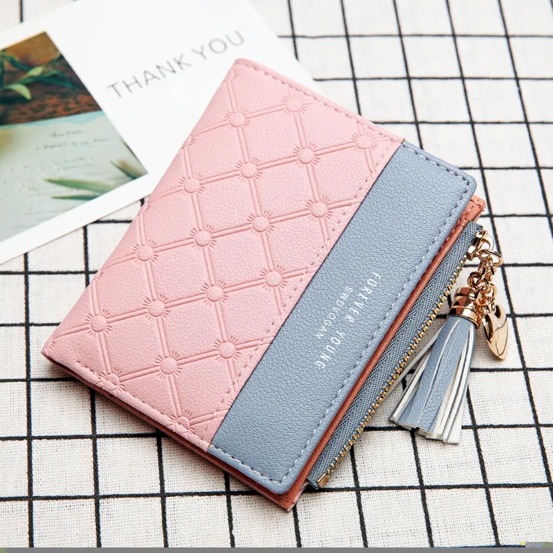 Женский кожаный кошелек с отделением для карт маленький монет женский модный на