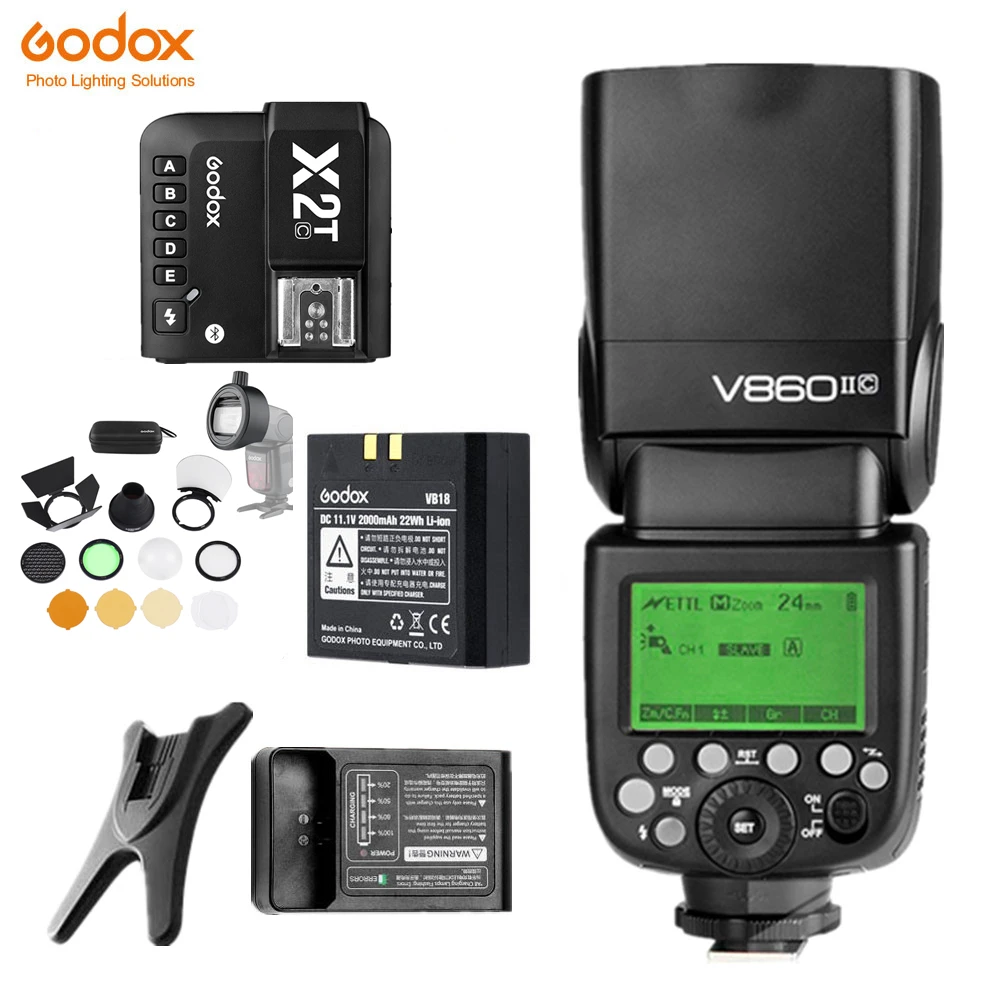 Беспроводная вспышка Godox V860II C V860IIC TTL Speedlite 1/8000S 2 4G литий ионная батарея триггерный
