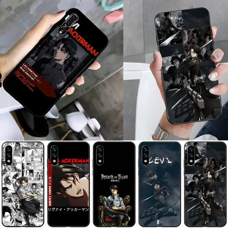 

Levi Attack On Titan Phone Case For Huawei G7 G8 P7 P8 P9 P10 P20 P30 Lite Mini Pro P Smart Plus Black Soft TPU Cove Fundas