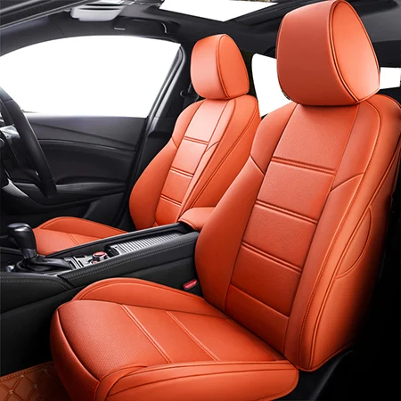 Orange standard Пользовательские автомобильное сиденье из кожи чехол для mitsubishi outlander xl 3 ASX Pajero sport lancer 9 аксессуары Чехлы для автомобиля - Название цвета: Orange standard