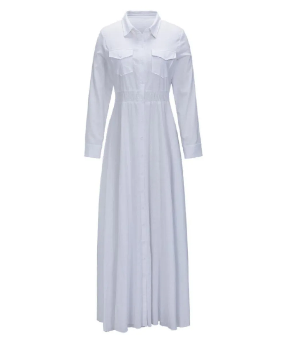 Женское длинное платье макси с длинным рукавом хлопковое большого размера плюс