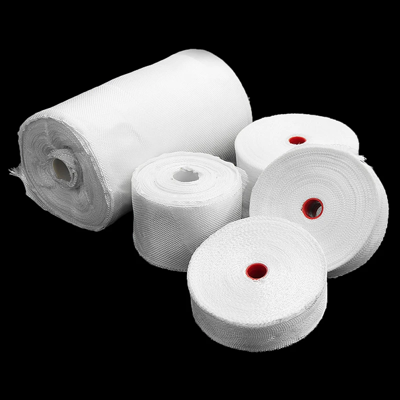 

1 Roll White Fiberglass Cloth Tape High-strength Glass Fiber Fibrous Belt Resistant High Temperature 9 Sizes Home Supplies Hot