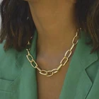 Панк Майами кубинское колье ожерелье воротник массивное хип-хоп большое массивное алюминиевое Золото Цвет толстая цепочка ожерелье женское ювелирное изделие