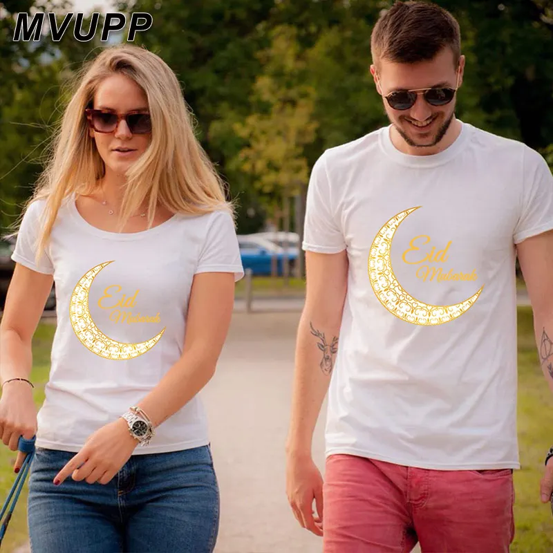 Женская и мужская футболка MVUPP Повседневная белая с надписью His and her Couple