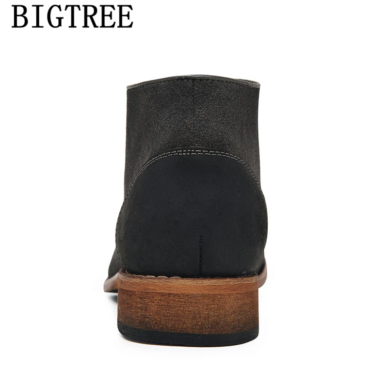 Ботинки мужские из натуральной кожи Модные ботильоны зимняя обувь пустынные