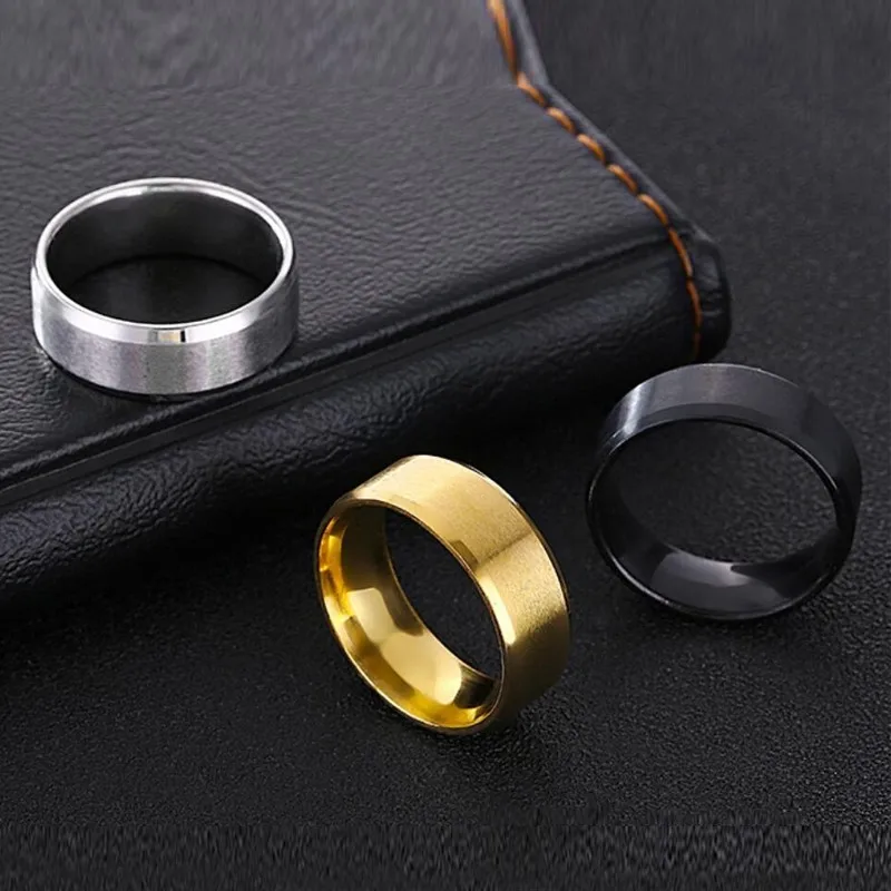 8 мм вращающееся основное кольцо для мужчин черный/Золотой/Серебряный цвет