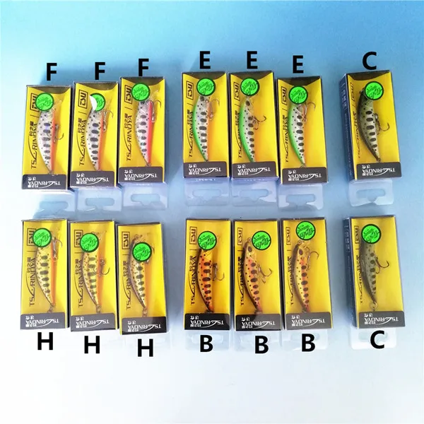 Tsurinoya, 14 шт., продукт, 14 цветов, 50 мм, 5,0 г, жесткая приманка, маленькая приманка, приманка для рыбалки, окуня, Тонущая блесна, рыболовные приманки dw63 - Цвет: b3e3f3h3c2 63