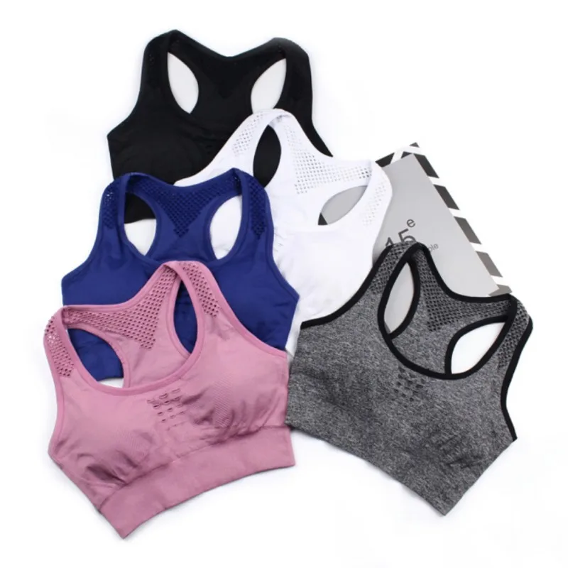 

Women Seamless Sport Bras Sexy Mesh Brathable Fitness Top Gym Bra Running Gym Crop Top Ladies Push Up Sport Bra Top