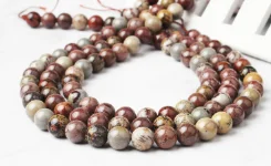 Dragon blood stone LanLi 6 8 10 12mm fashion NaturalJewelry Coloured Dinosaur stones scattered beads DIY Bracelet neckace Accessories make - Цвет: Dragon blood stone