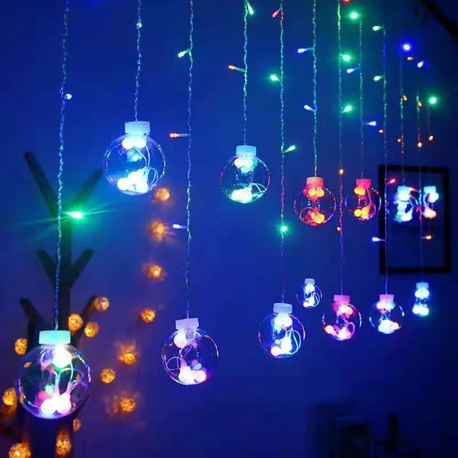 Светодиодные занавески шарики звезды сосулька освещение рождественское садовое