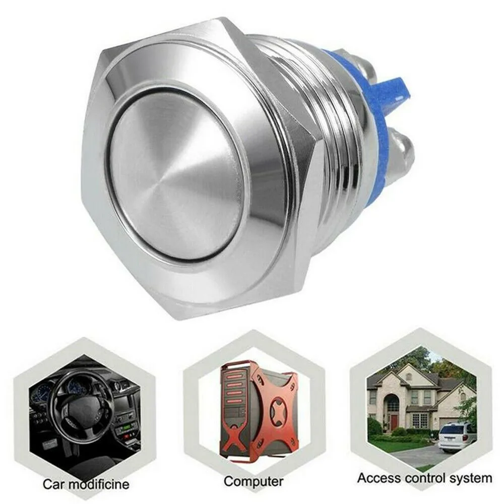 

Reset Switch Self-Reset 12V DC Silver Universal Waterproof Brass Nickel