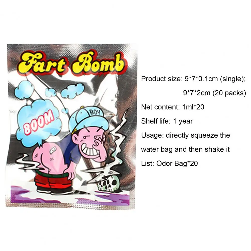 

20Pcs/set Funny Fart Bomb Bags Aroma Bombs Smelly Stink Bomb Novelty Gag Toys Practical Jokes Fool Toy Gag smieszne gadzety