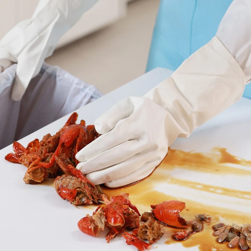 Перчатки для мытья посуды женские резиновые кухонные перчатки овощей домашние